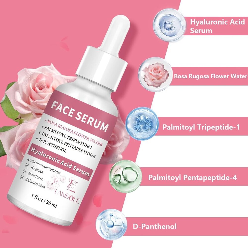 3 Pack 2% Hyaluronic Acid Serum with 5% Rosa Rugosa Flower Water